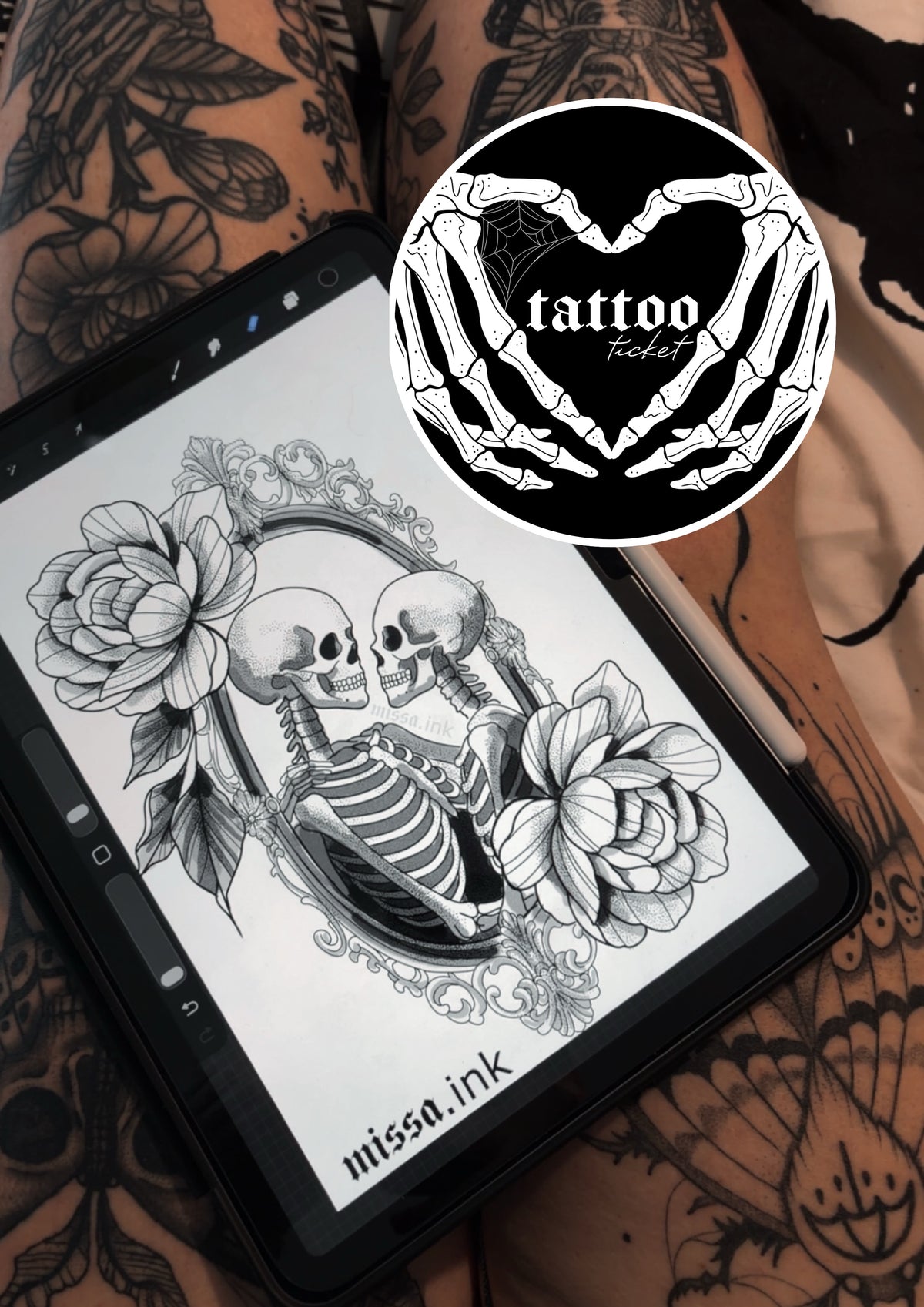 ‘Skeleton Lovers’ Tattoo Ticket