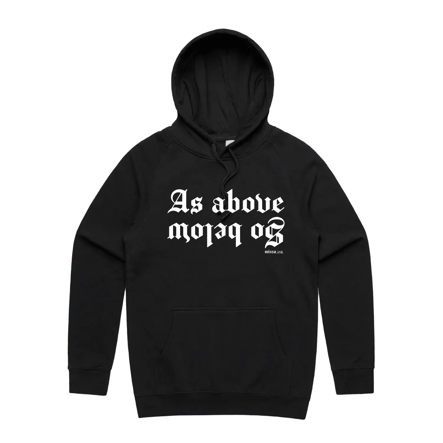 Black front flat lay