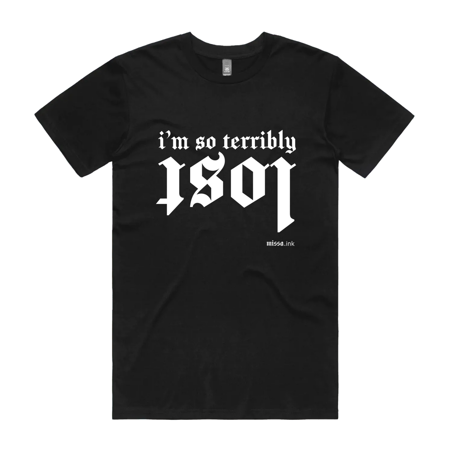 Black front flat lay