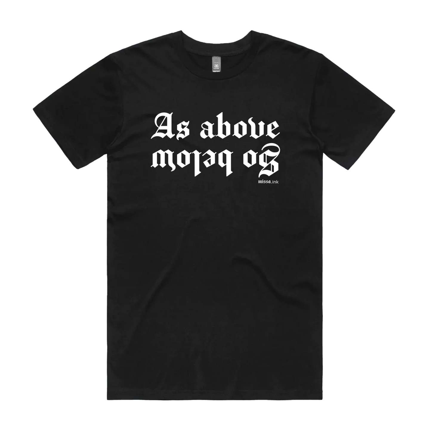 Black front flat lay