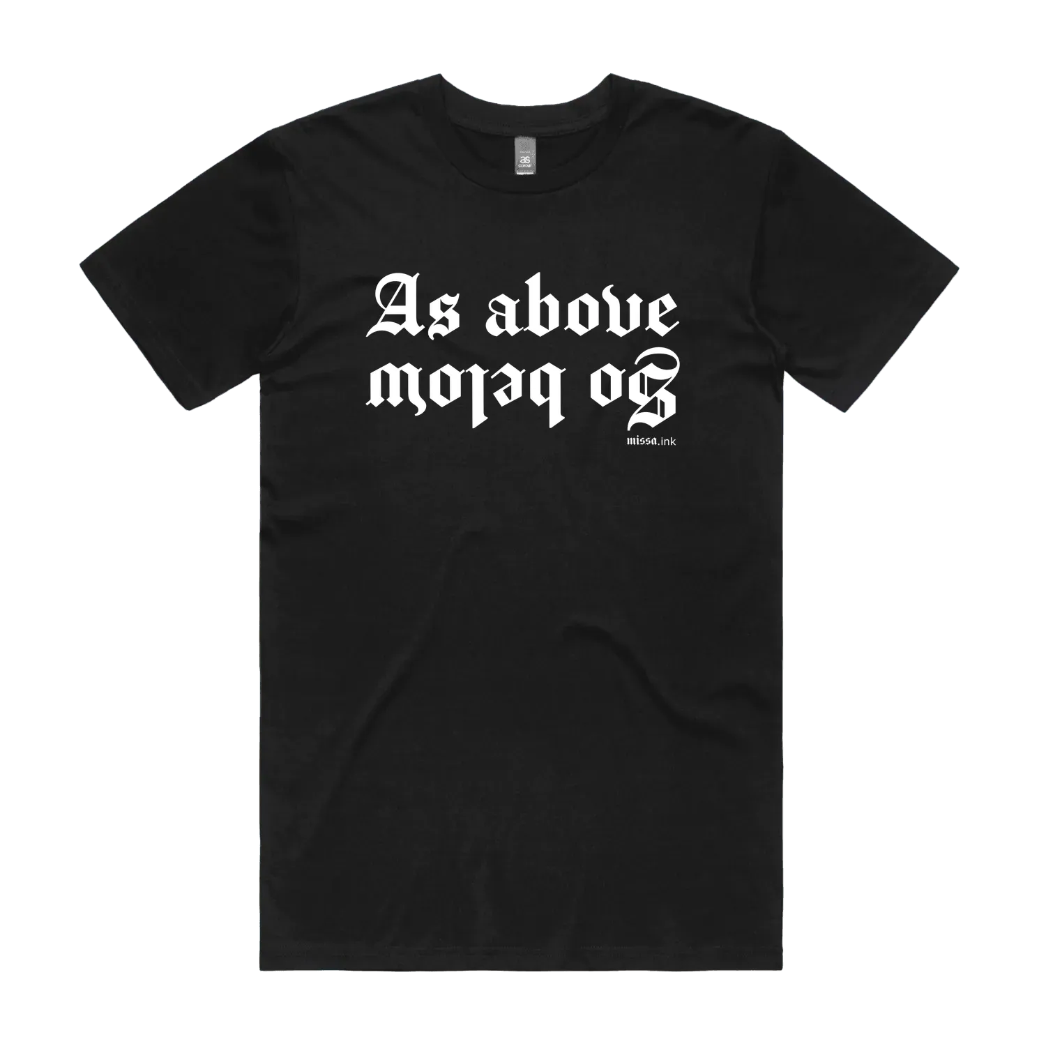 Black front flat lay