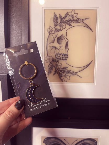 Luna Moon Phase Keyring