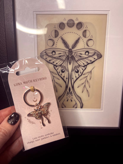 Luna Moth Keyring