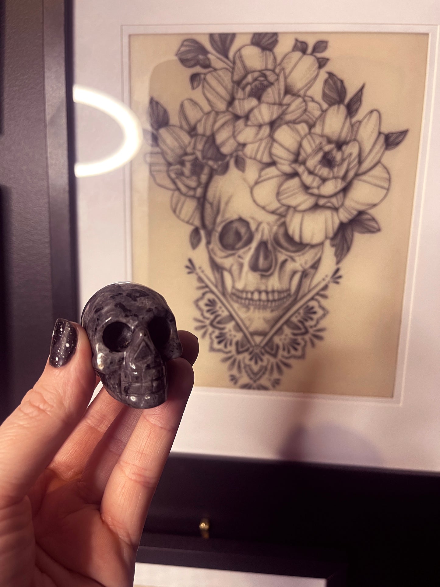 Black Labradorite Crystal Skull